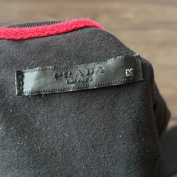 Prada Men’s Technical Crew Neck Logo Sweatshirt in Black Sz M - Picture 7 of 10